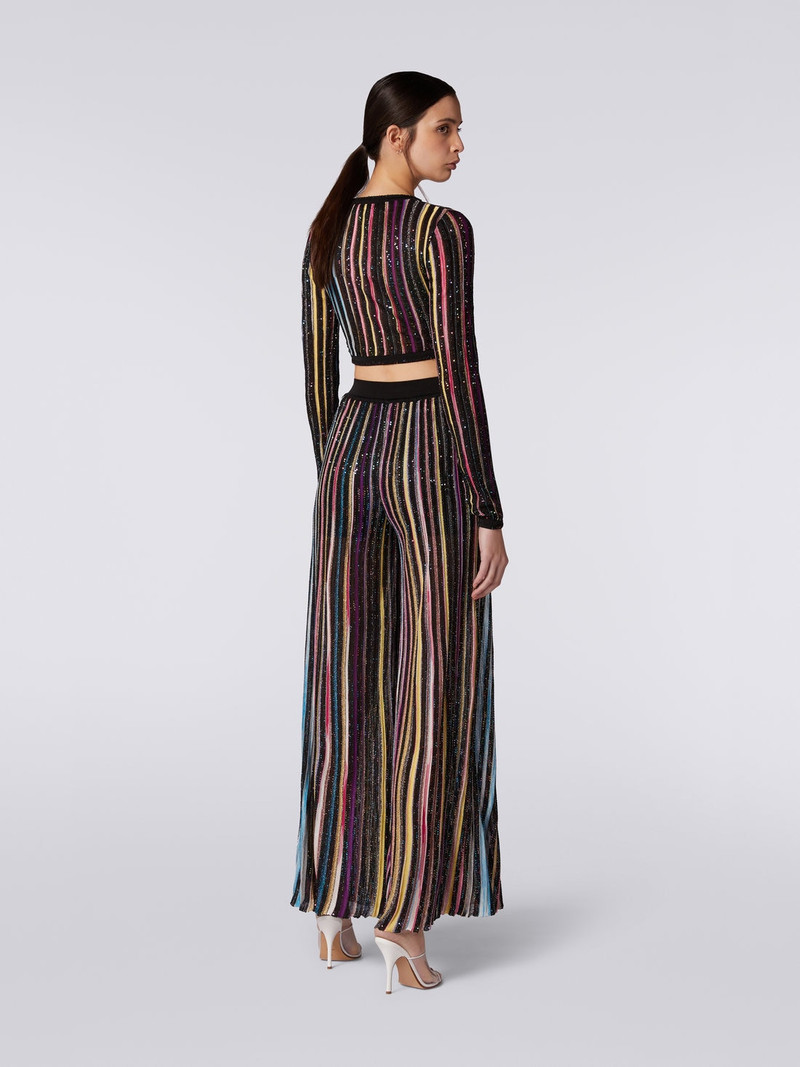 Striped palazzo trousers with sequins 4