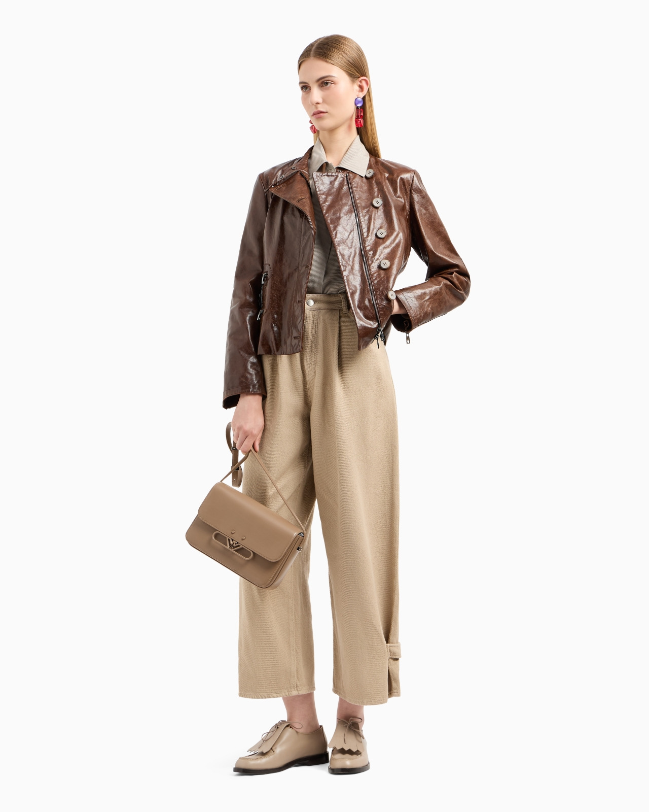 Icon slim-fit jacket with an off-centre zip in vegetable-tanned tumbled goatskin nappa leather - 4