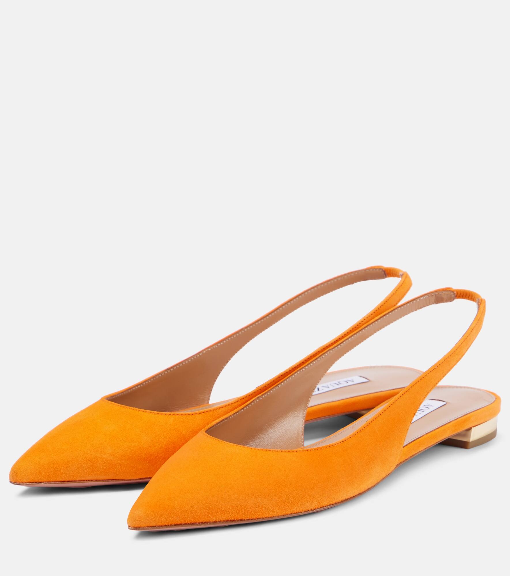 Purist suede slingback flats - 5