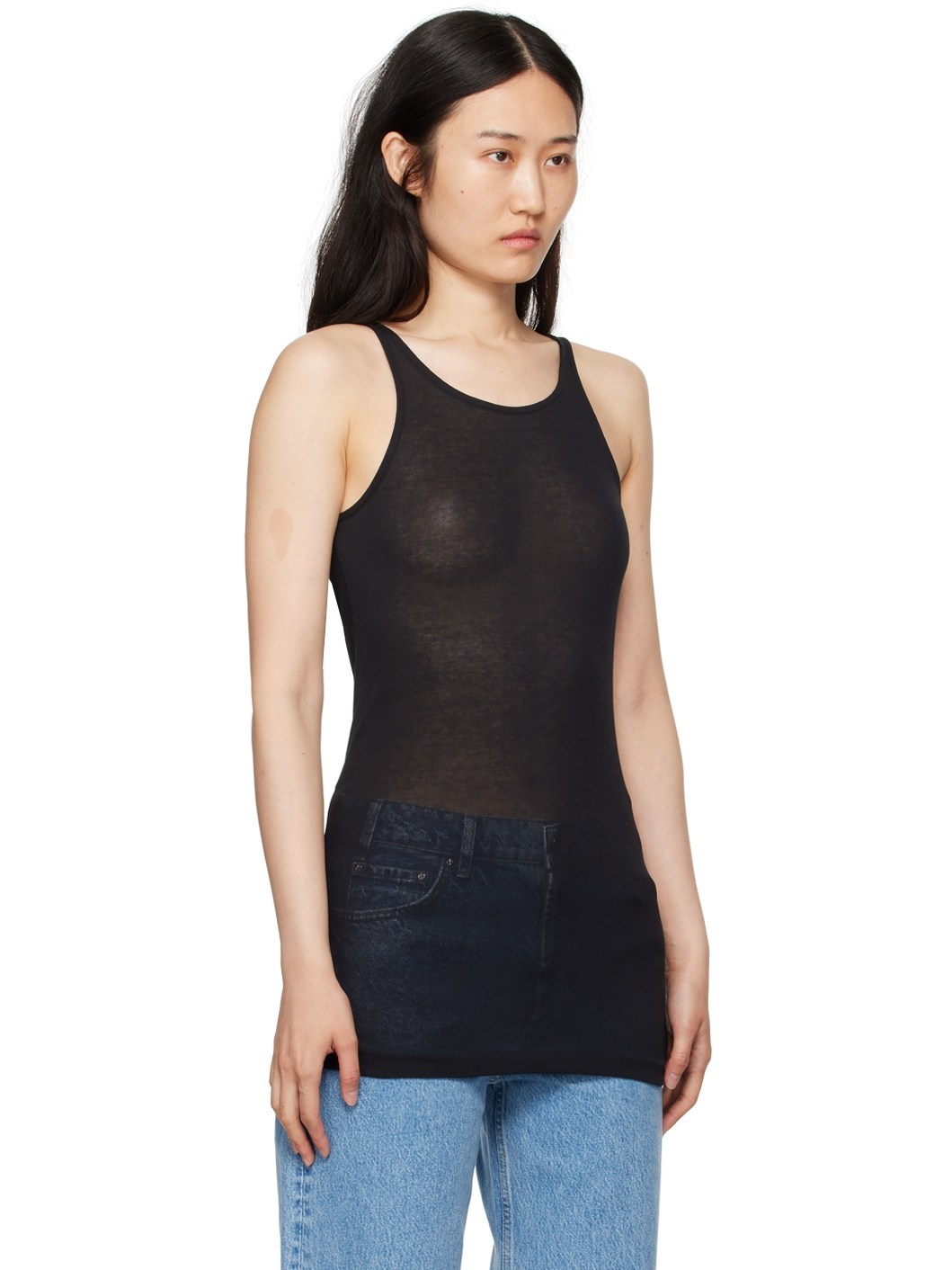 Black Transparent Tank Top - 4