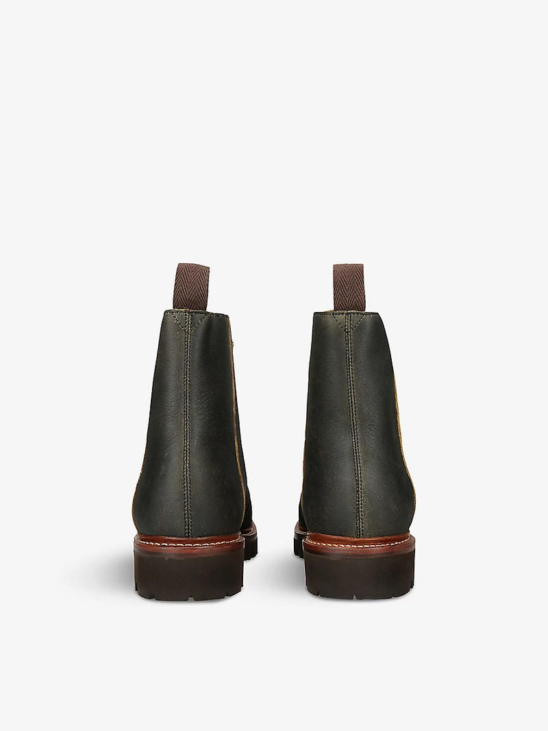 Grenson Brady contrast-lace flat leather ankle boots outlook