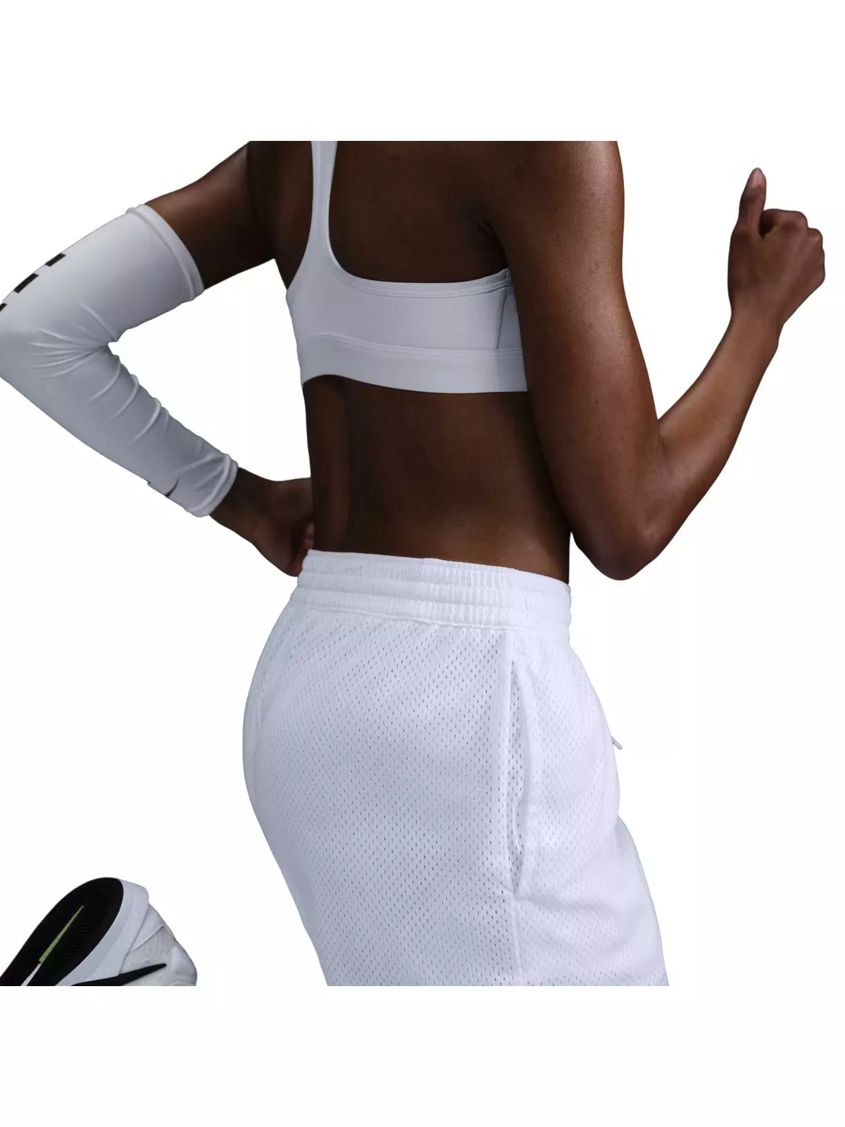 Women's Essential Dri-FIT Mesh Basketball Shorts-White - 2