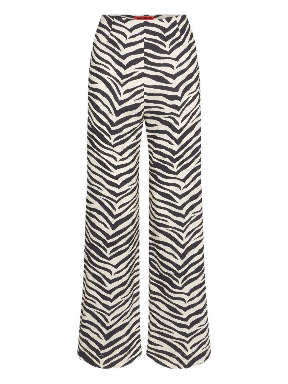 zebra-print poplin trousers - 1