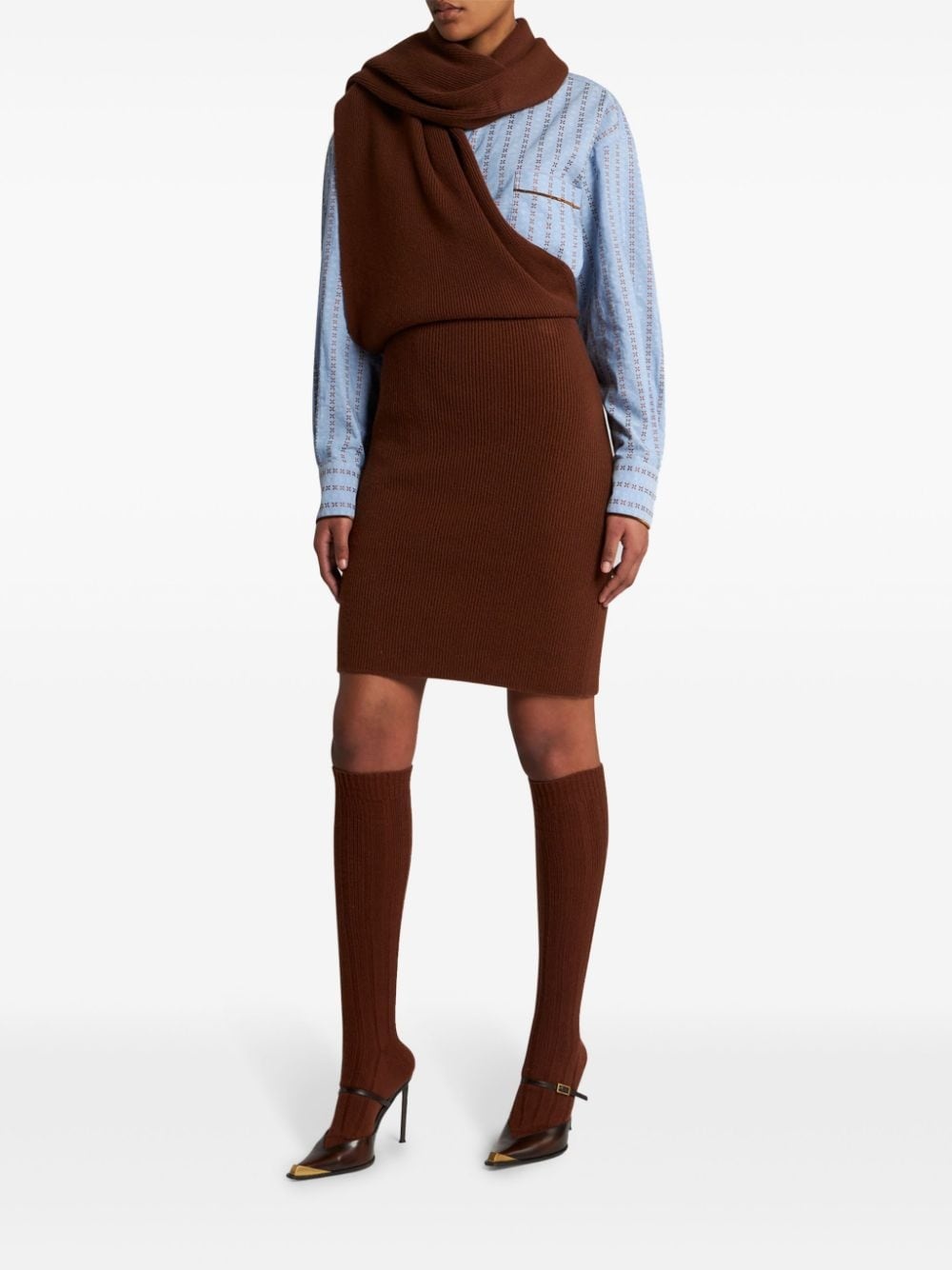 ribbed-knit midi dress - 2