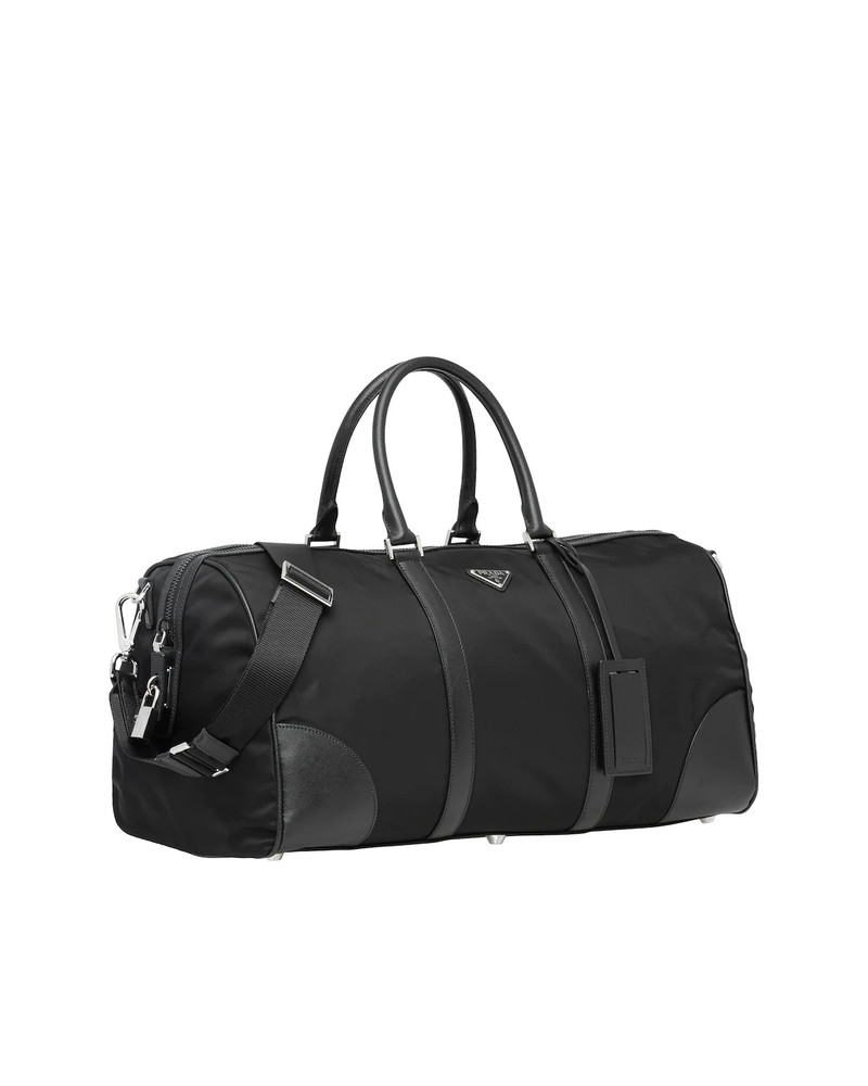 Nylon and Saffiano leather duffel bag 3