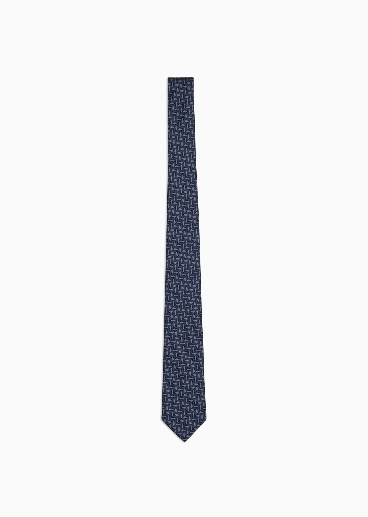 ASV silk tie with chevron print - 1