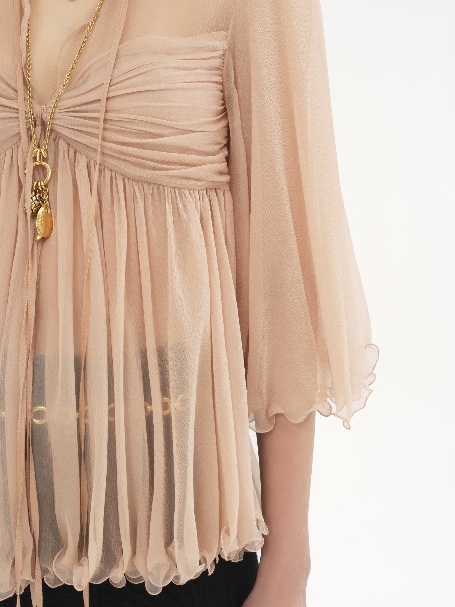 PLEATED TOP IN SILK MOUSSELINE - 6