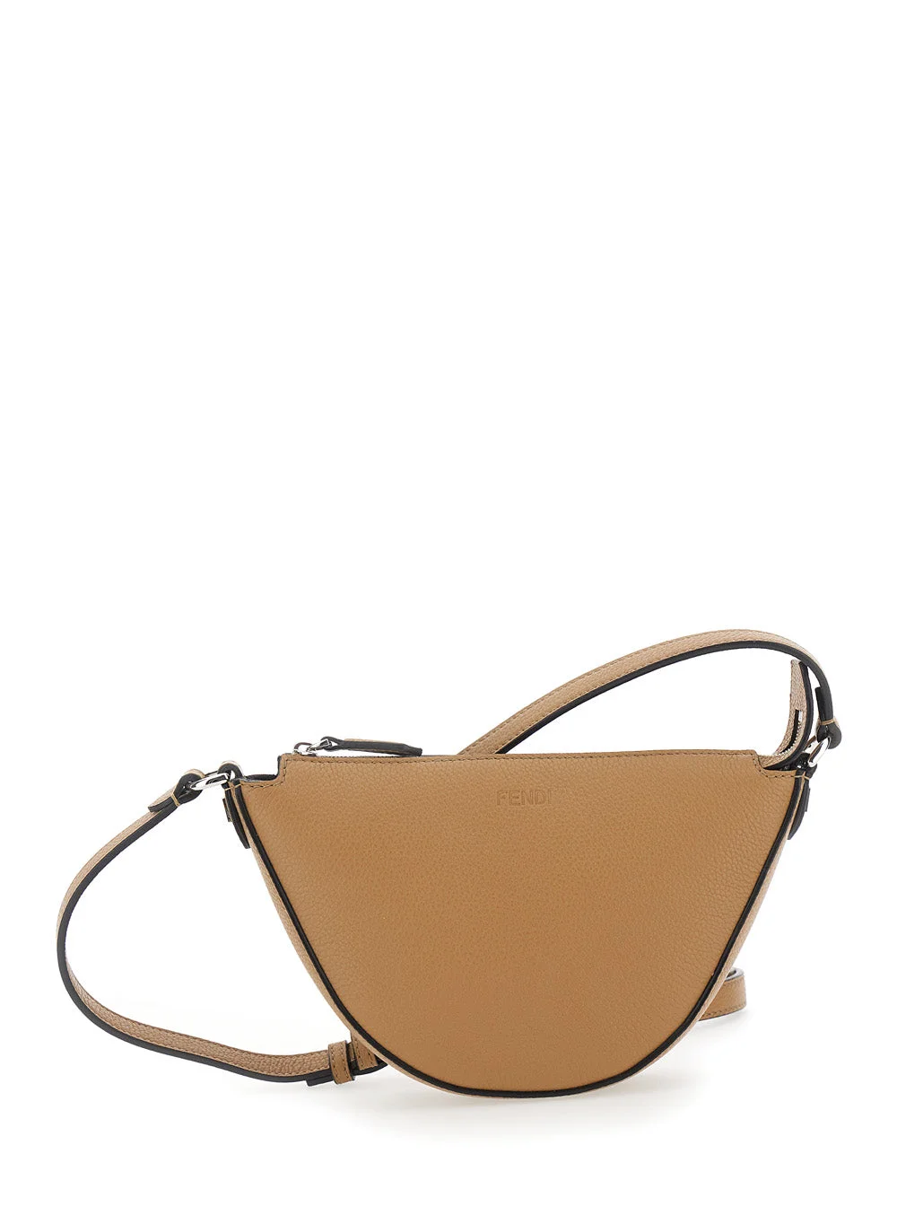 Fendi Men 'Melon' Beige Crossbody Bag With Half-Moon Silhouette And Logo Lettering On The Front In G - 1