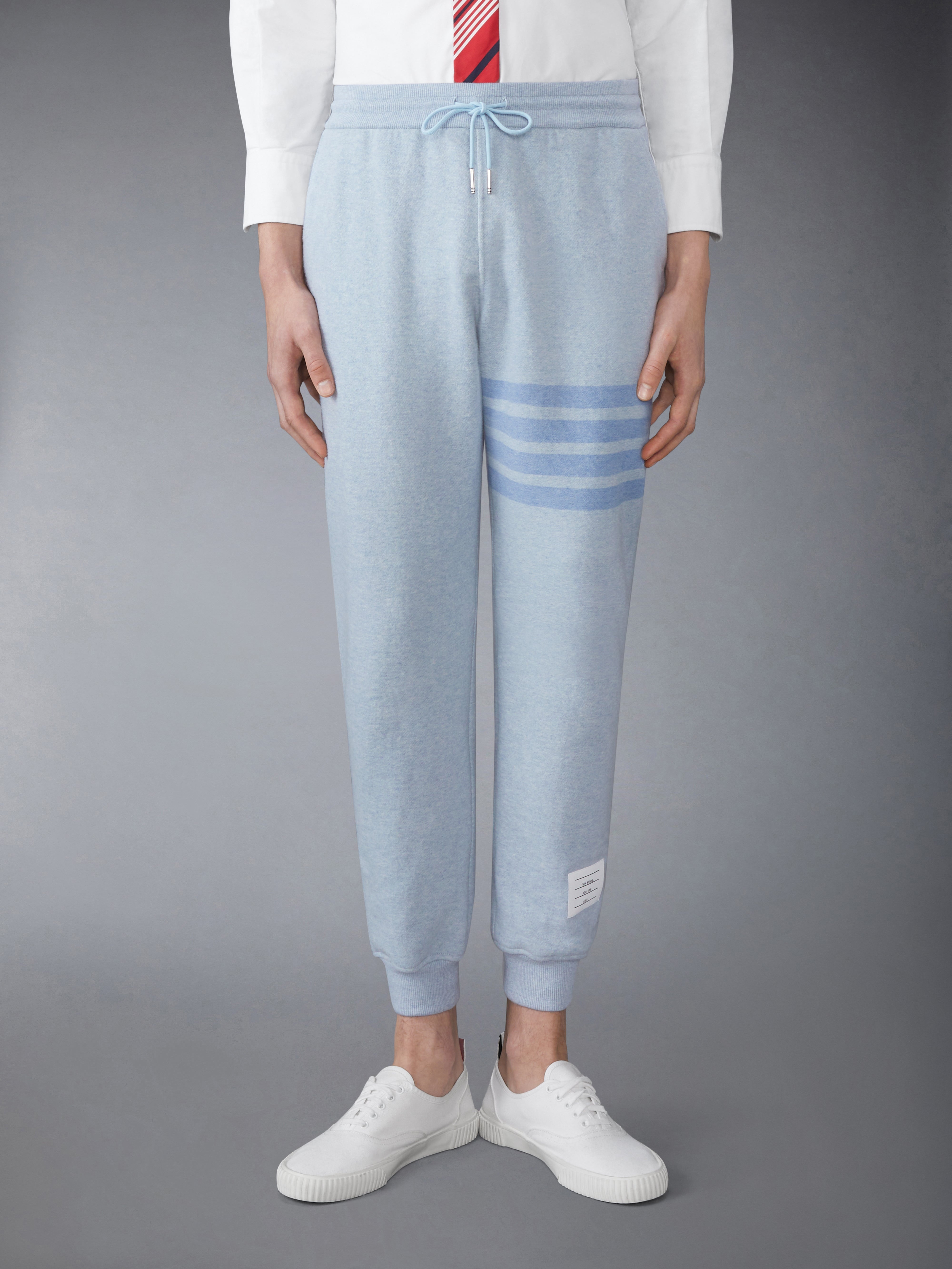 MELANGE BRUSHED LOOPBACK 4-BAR SWEATPANTS - 2
