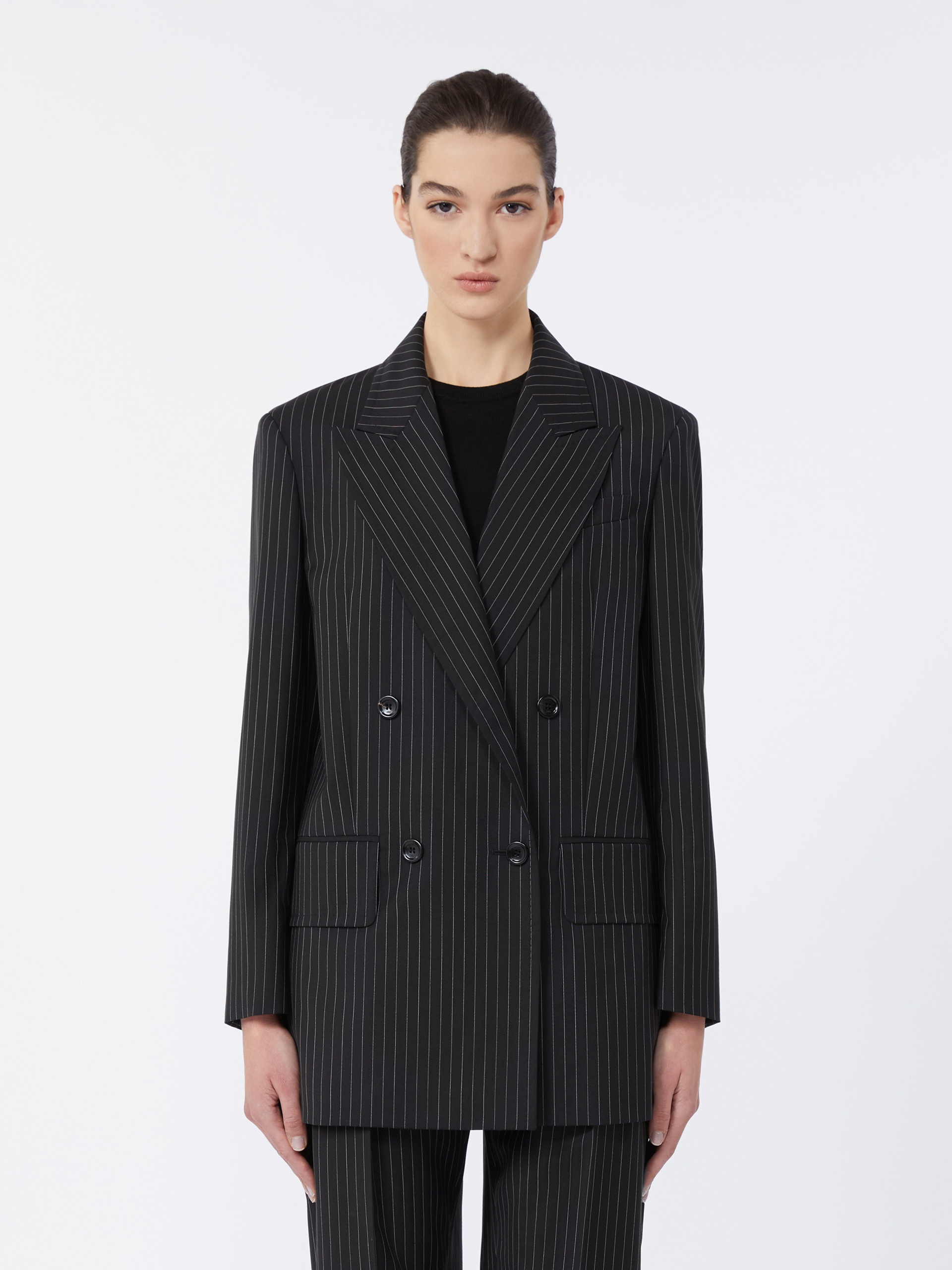 MATTIA Double-breasted pinstripe wool blazer - 3