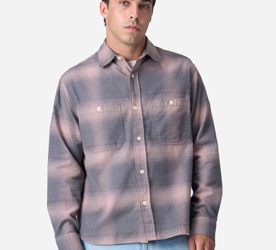 Utility Flannel - Mauve Ombre - 3