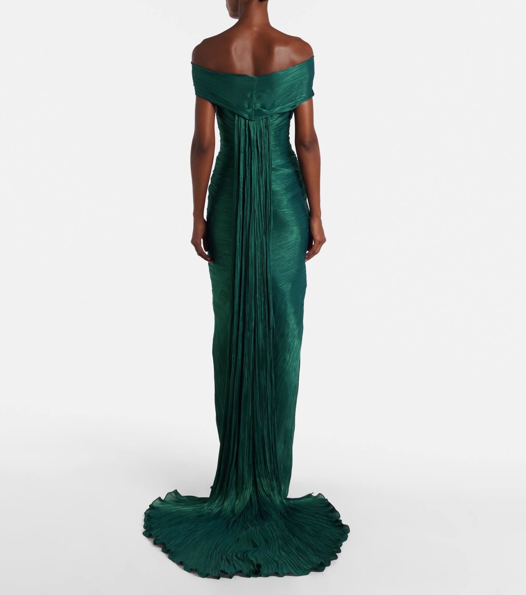 Ruched off-shoulder bustier gown - 3