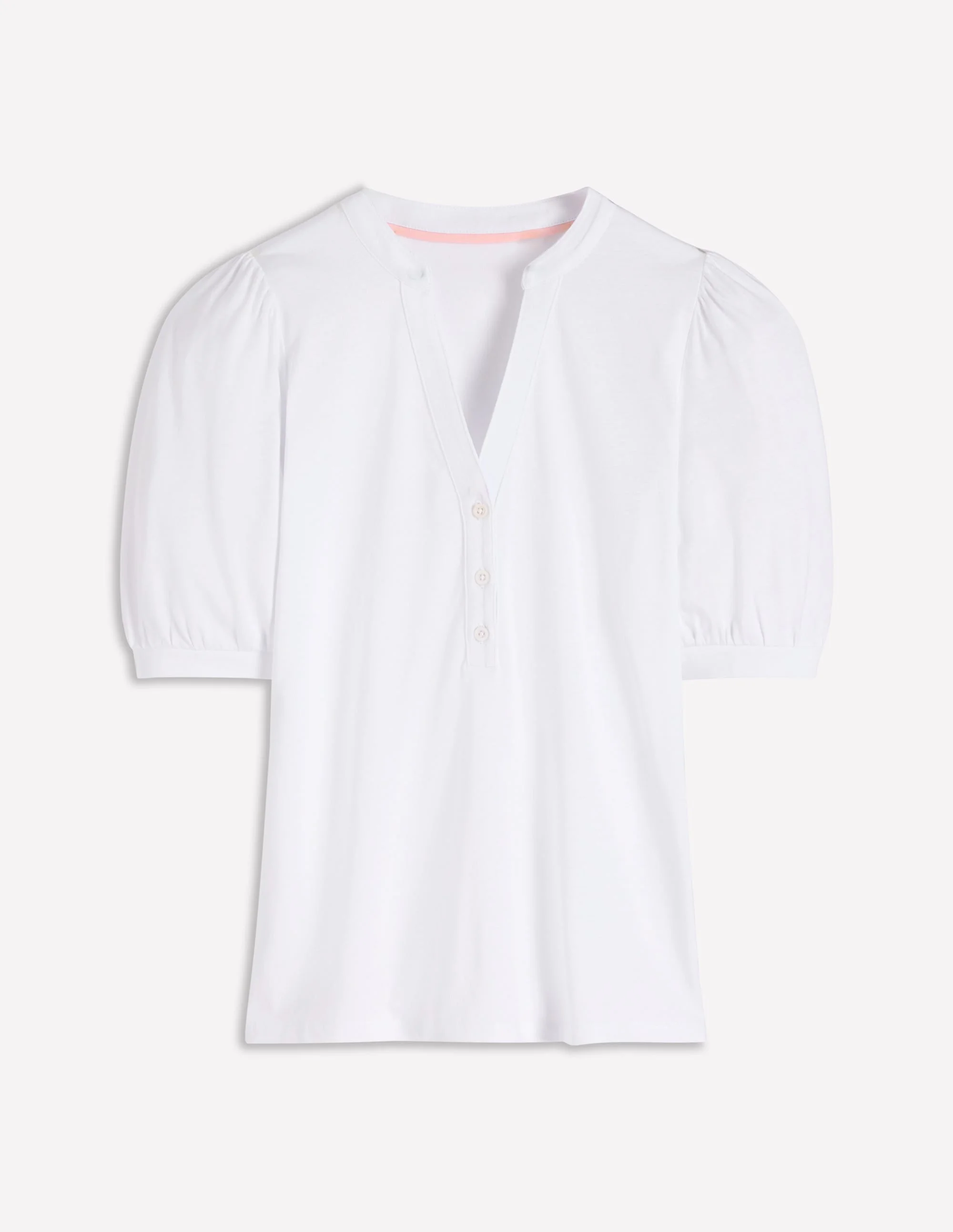 Supersoft Short Sleeve Henley-White - 1