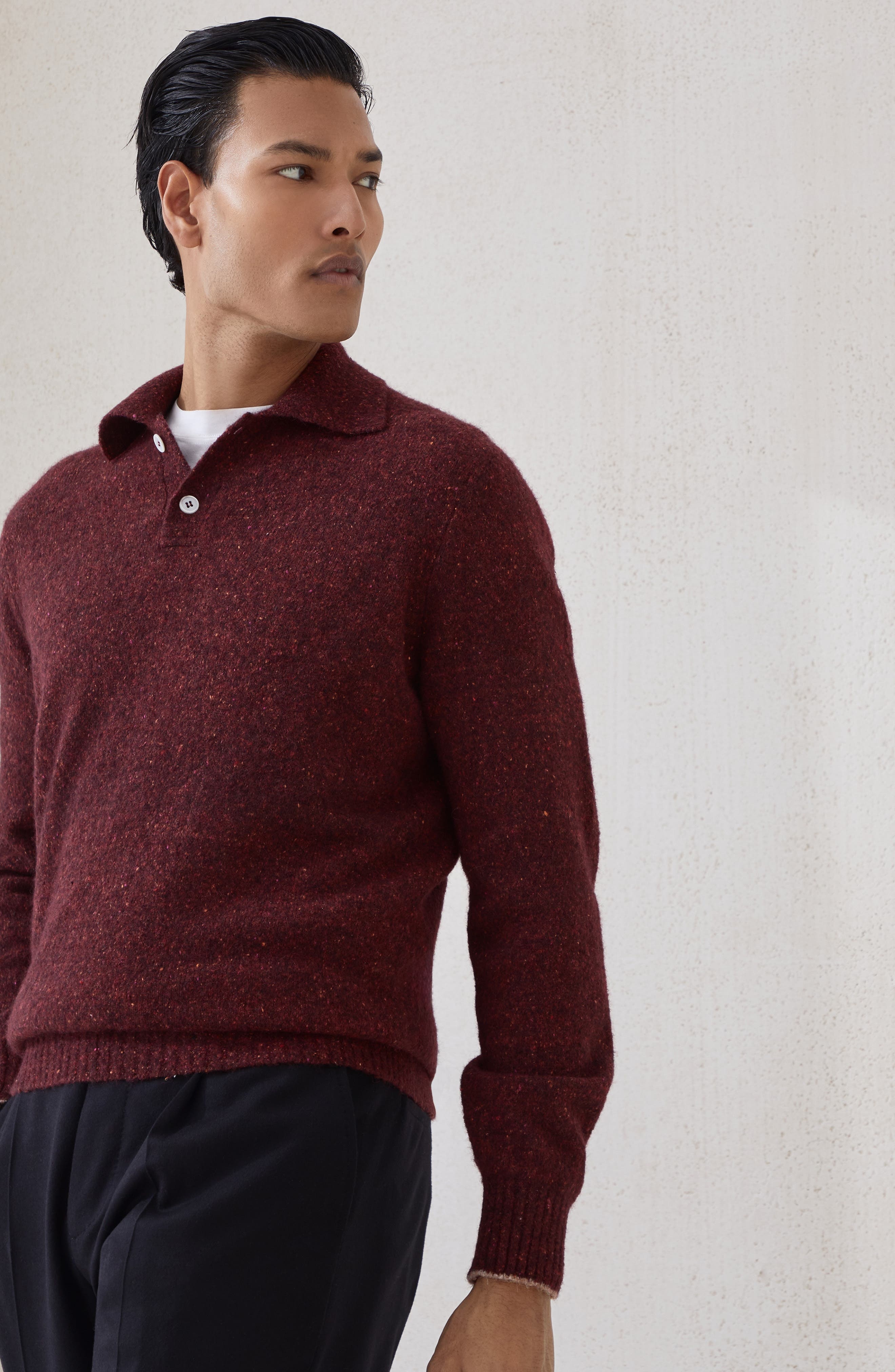 Brunello Cucinelli Flecked polo shirt in Amaranth at Nordstrom - 2