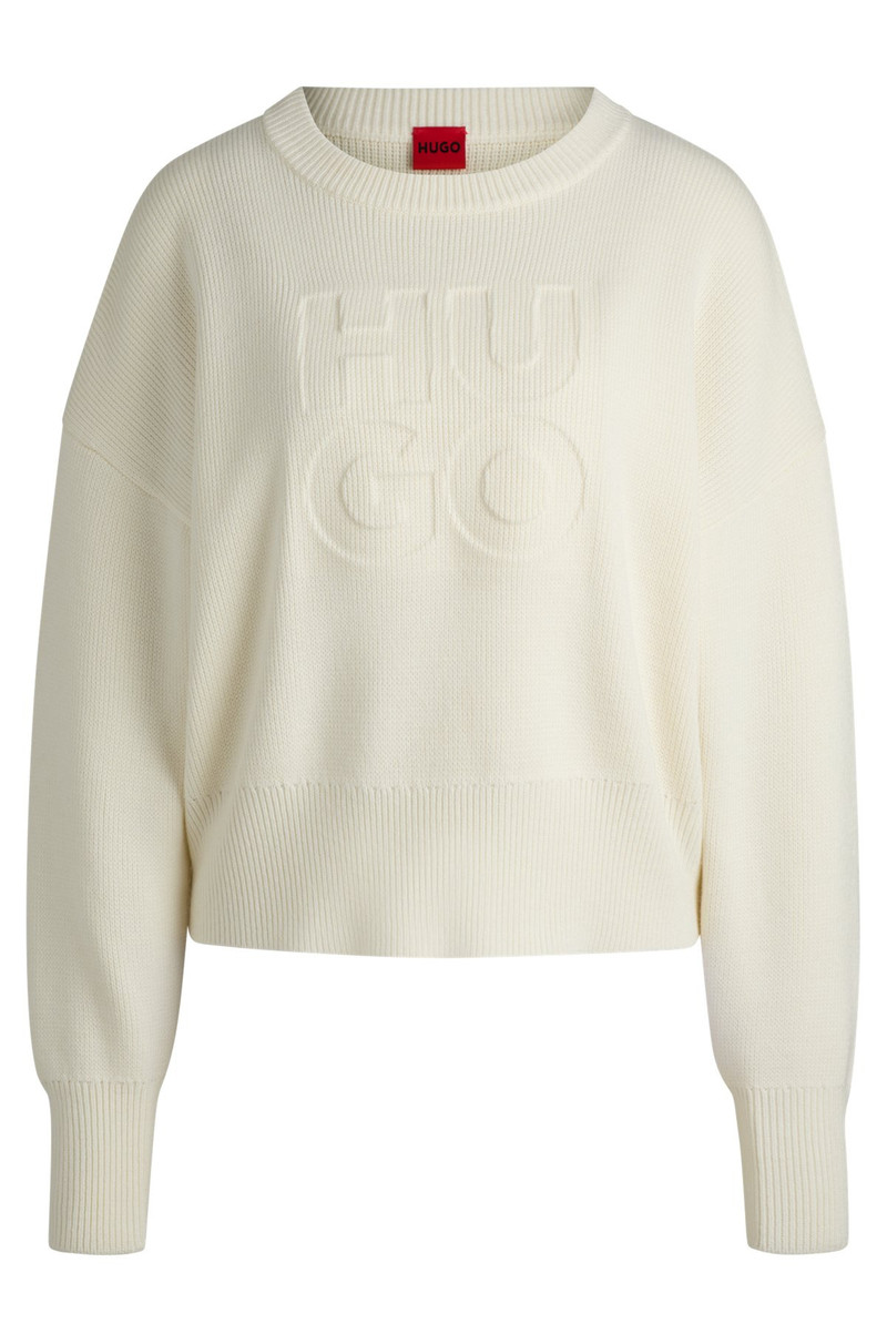 RELAXED-FIT SWEATER WITH EMBOSSED LOGO 1