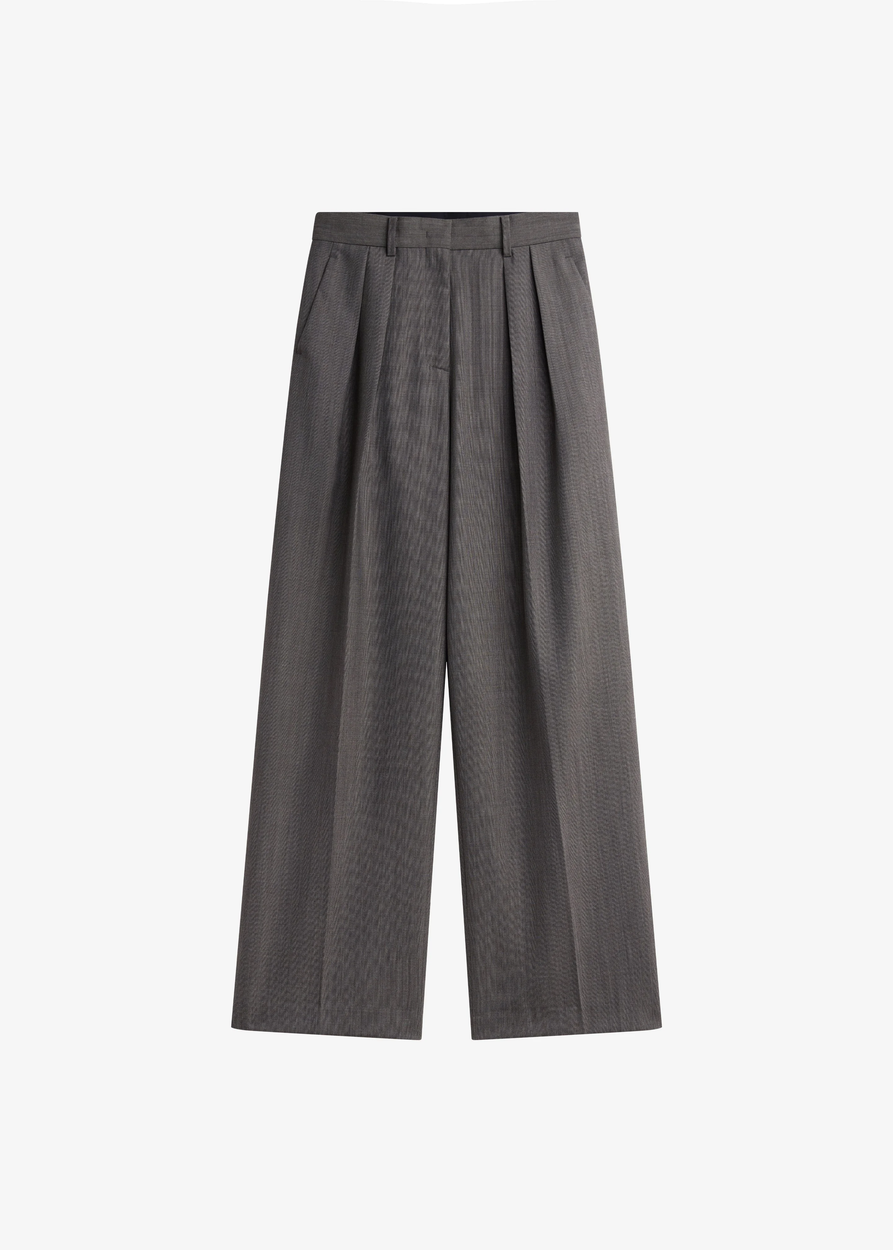 Erena Pleated Trousers - Dark Taupe - 1