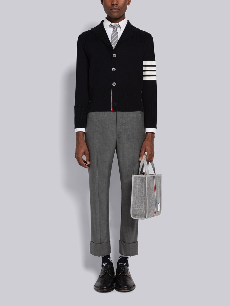 Jersey Stitch 4-Bar Shawl Collar Cardigan 4