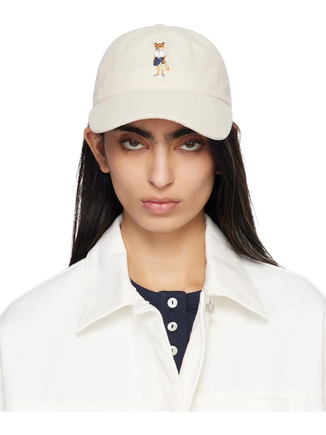 Beige Dressed Fox Cap - 1