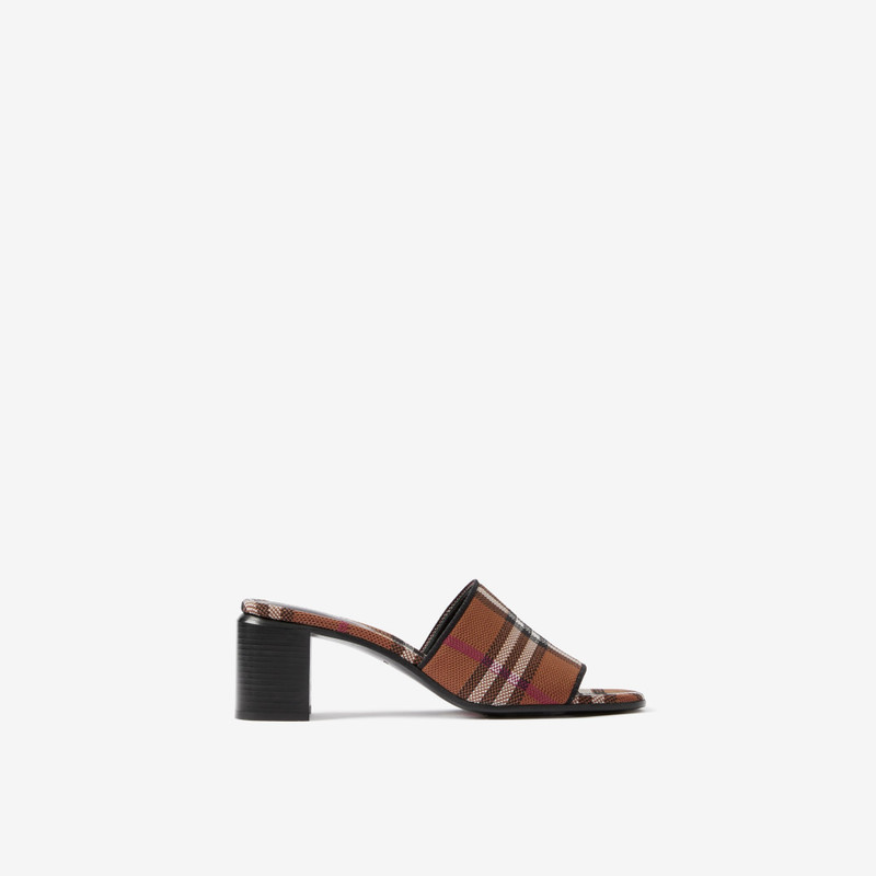 Check Block-heel Mules 1