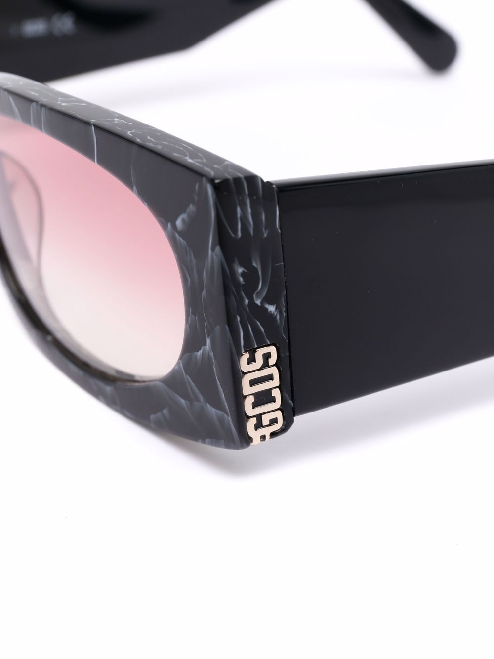marble-effect rectangular-frame sunglasses - 3