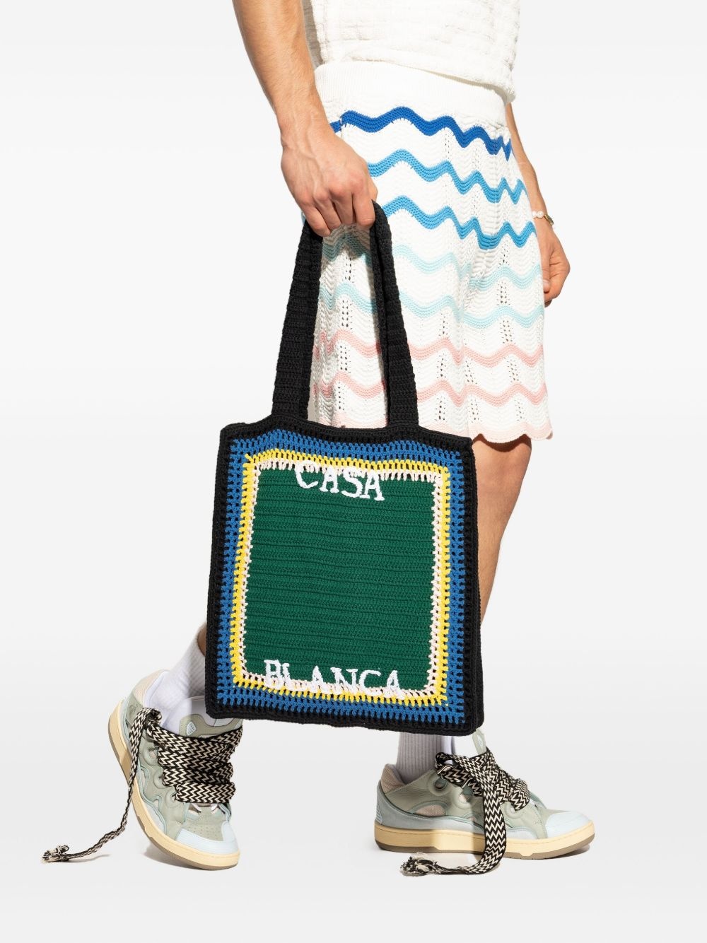lettering cotton tote bag - 2