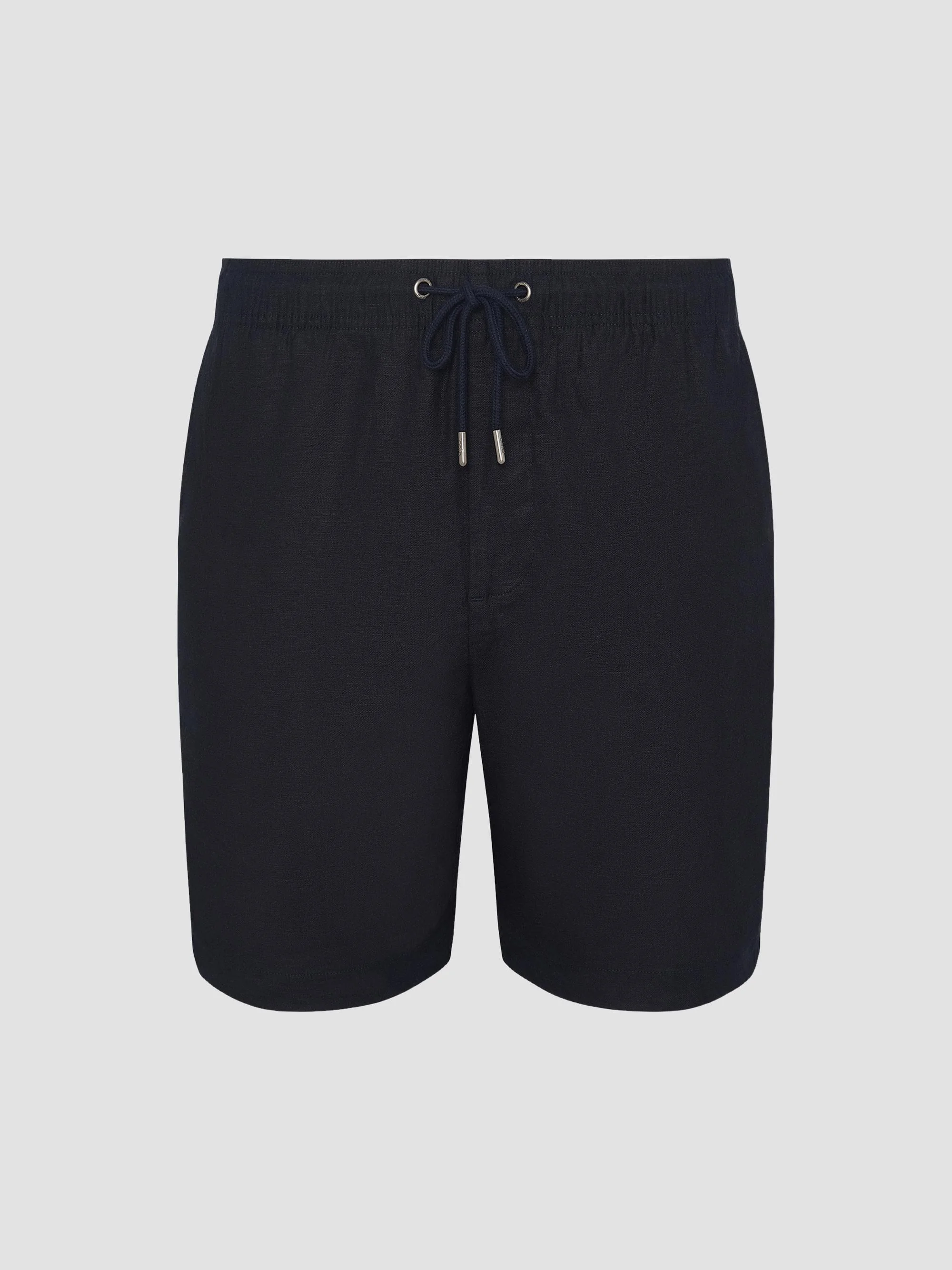 Men's Stretch Linen-Blend Drawstring Shorts - Midnight - 1