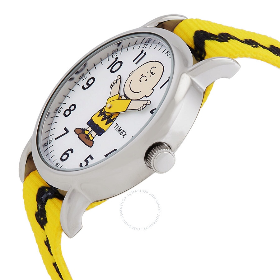 Timex - Timex Peanuts Charlie Quartz White Dial Watch TW2R41100BR - 2