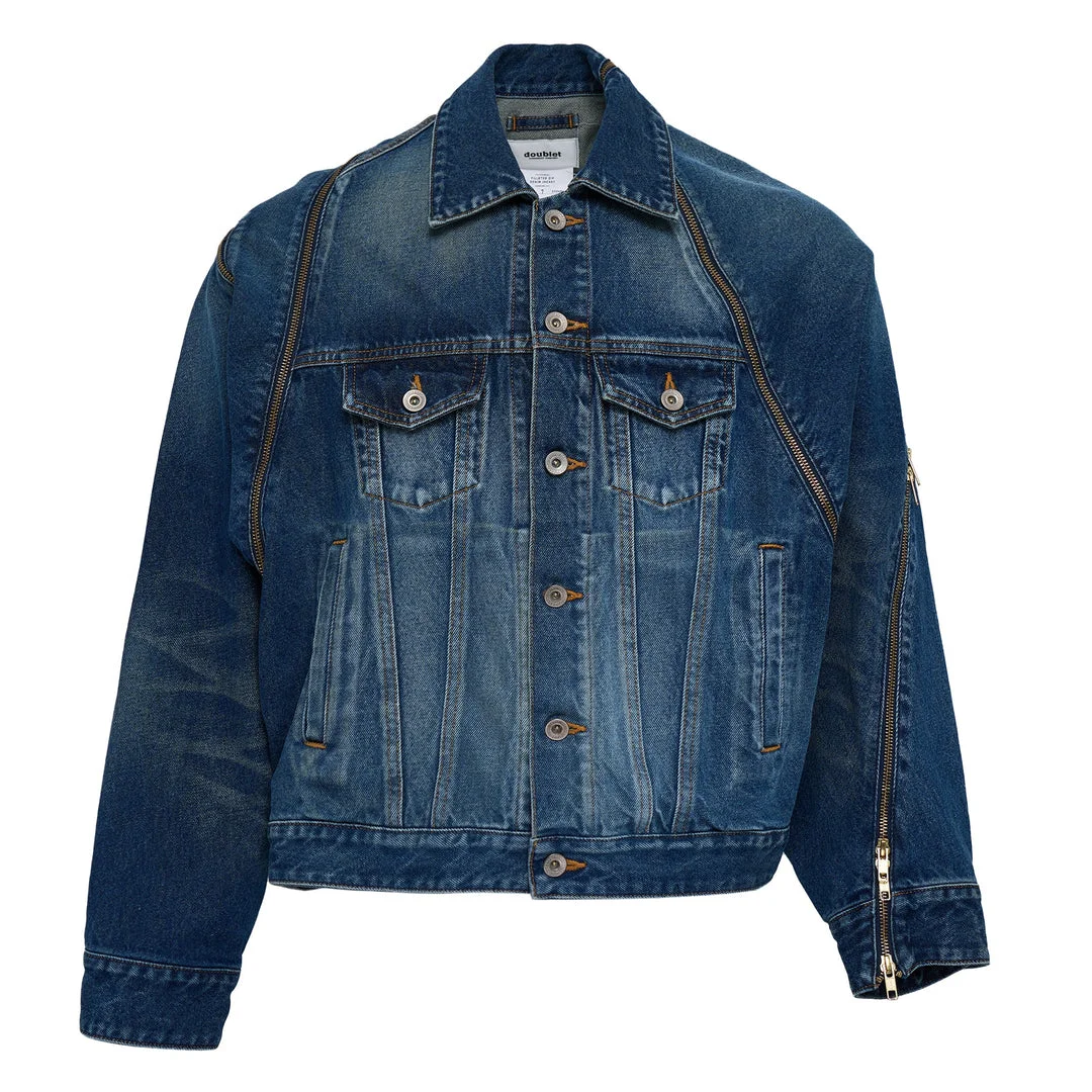 Filleted Zip Denim Jacket - 1