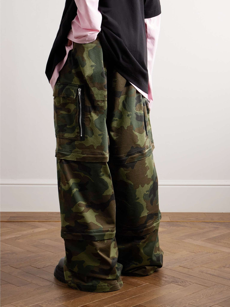 Wide-Leg Convertible Camouflage-Print Cotton-Twill Cargo Trousers 4