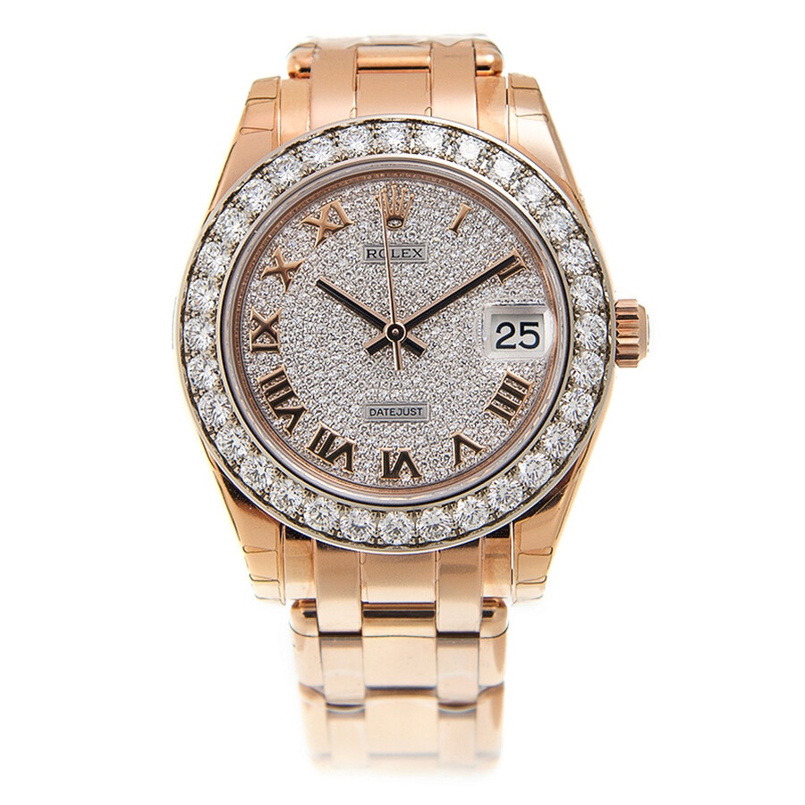 Rolex Lady-Datejust Pearlmaster Diamond Pave Dial 18K Everose Gold Automatic Ladies Watch 81285CDRPM - 2