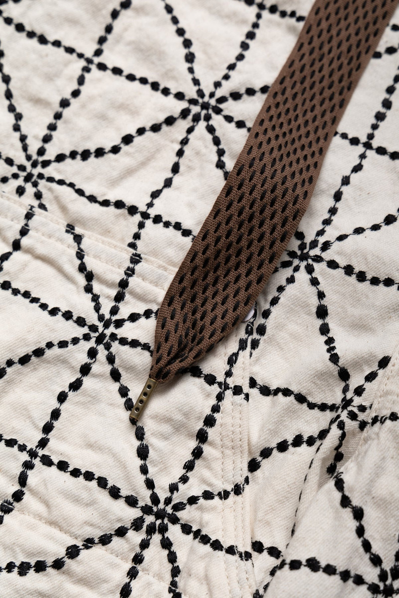 8oz Color Denim FOLD DOJO W-Knee EASY Baggy Pants - Ecru 9