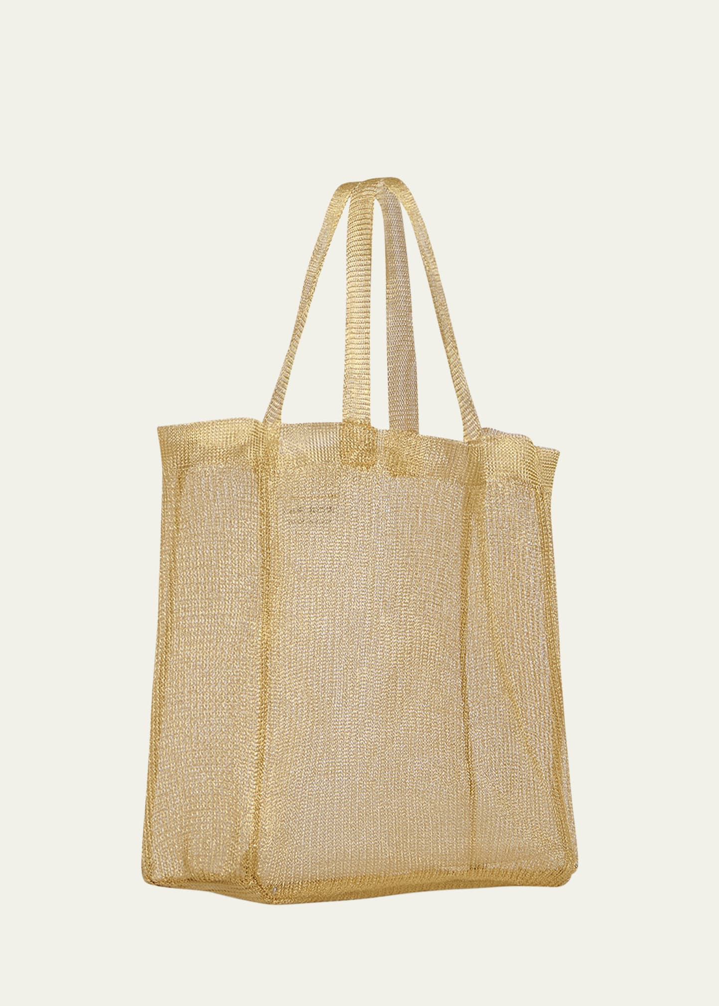 Imogen Mini Tote Bag in Brass Mesh - 2