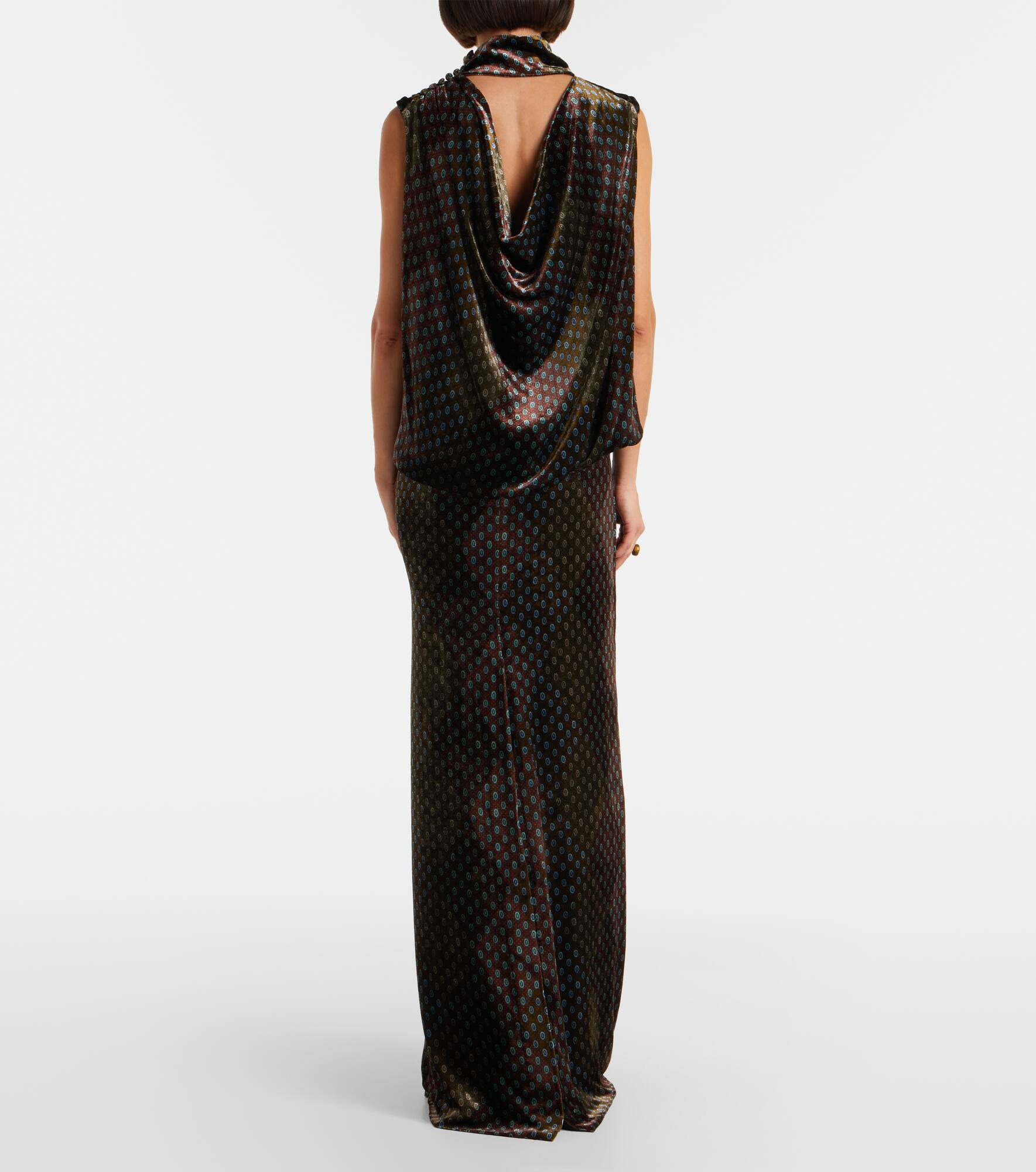 Printed satin maxi dress - 3