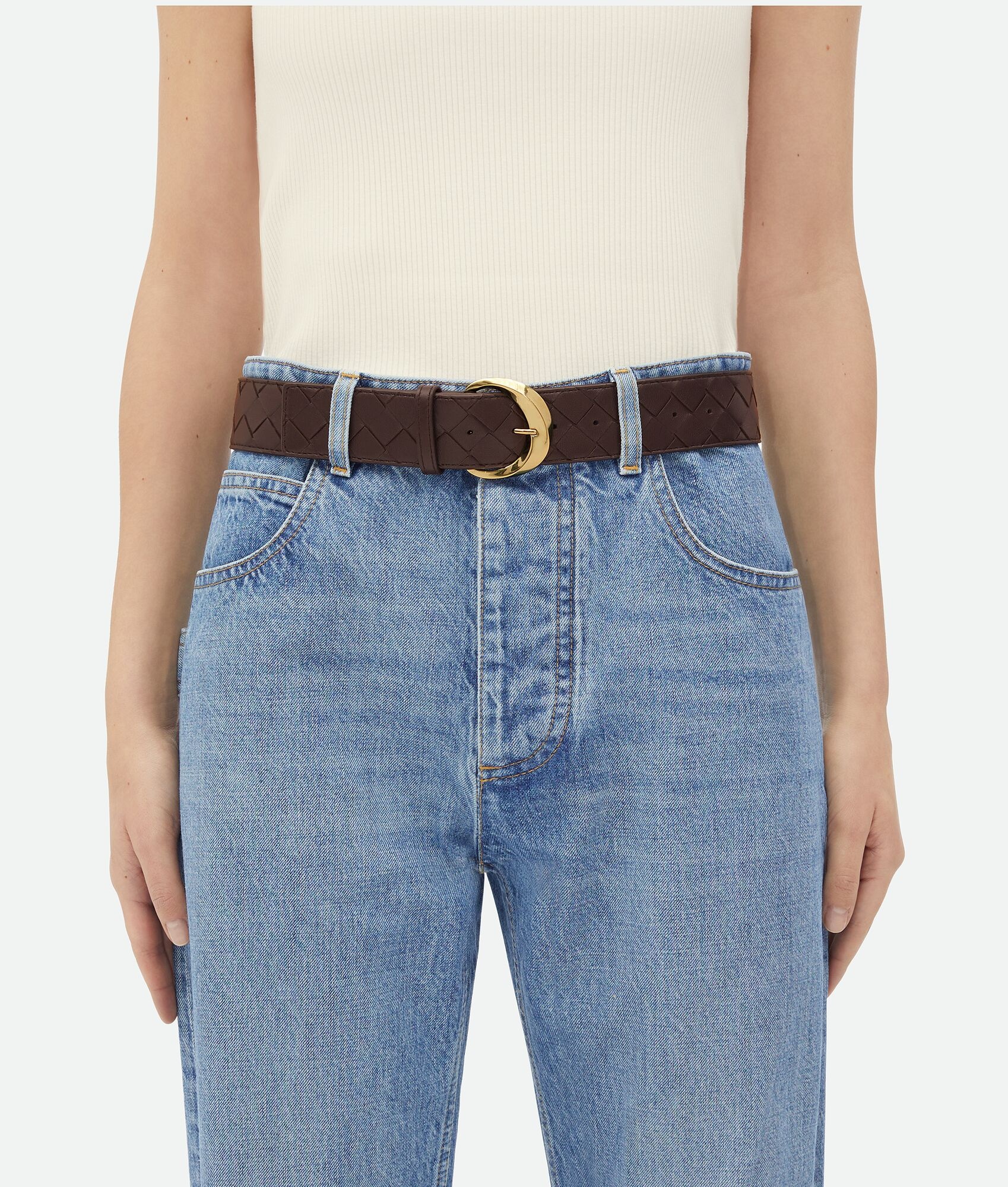【関税込み】Bottega Veneta ブラウン Essential Twist ベルト Bottega Veneta Essential Twist Belt | REVERSIBLE