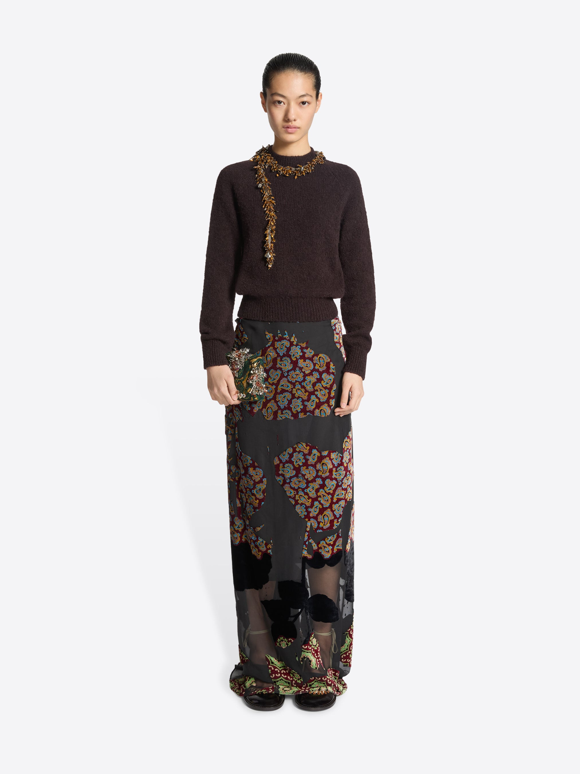 LAYERED VISCOSE SILK SKIRT - 2