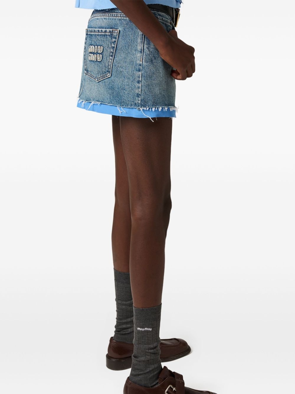 denim mini skirt - 4