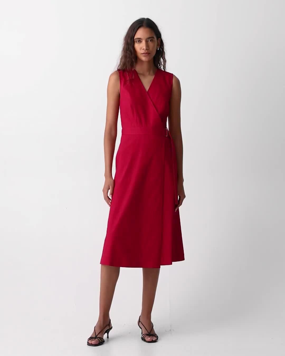 Sleeveless A-Line Wrap Dress in Good Linen - 7