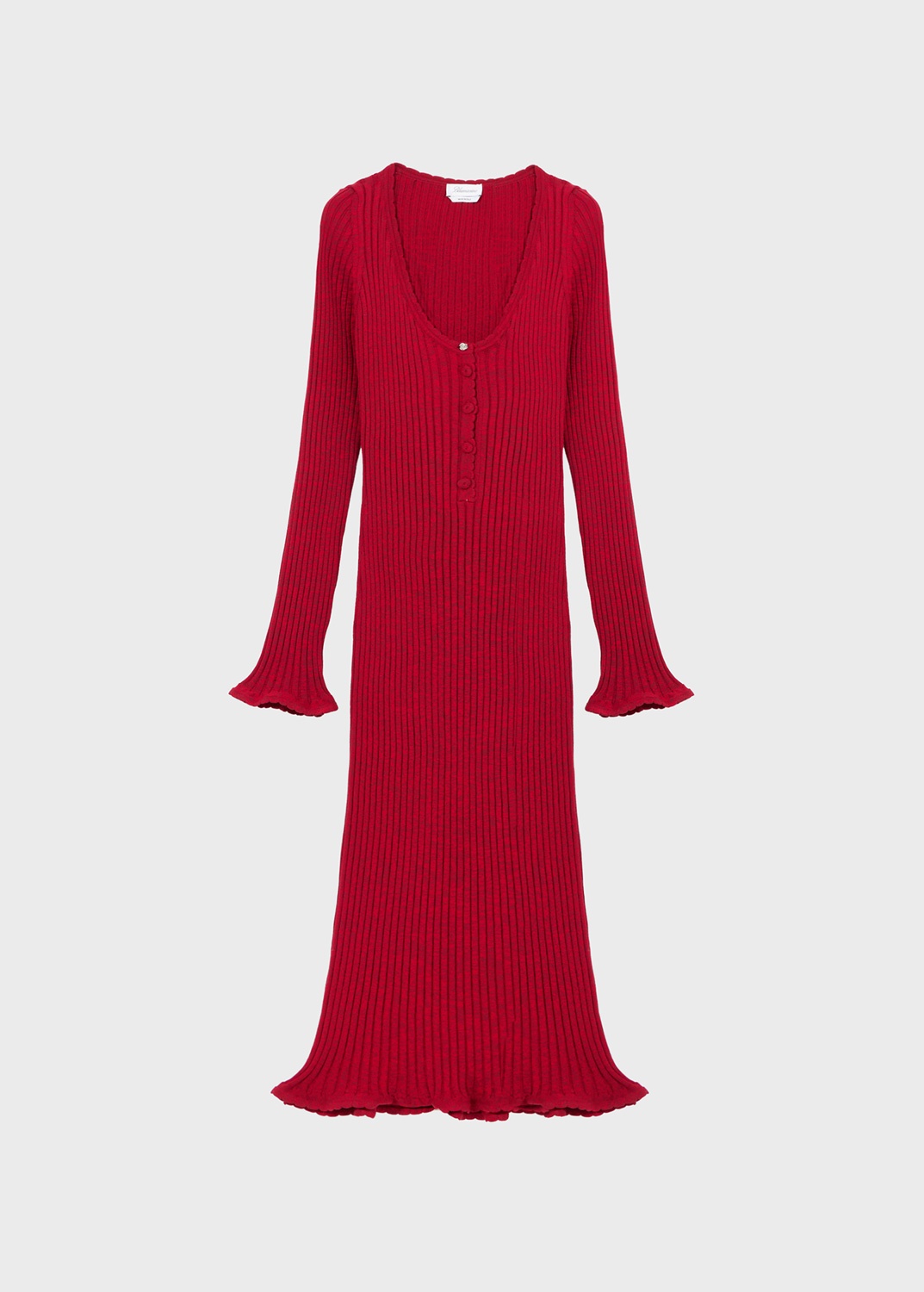 RIBBED KNIT MIDI DRESS - 1