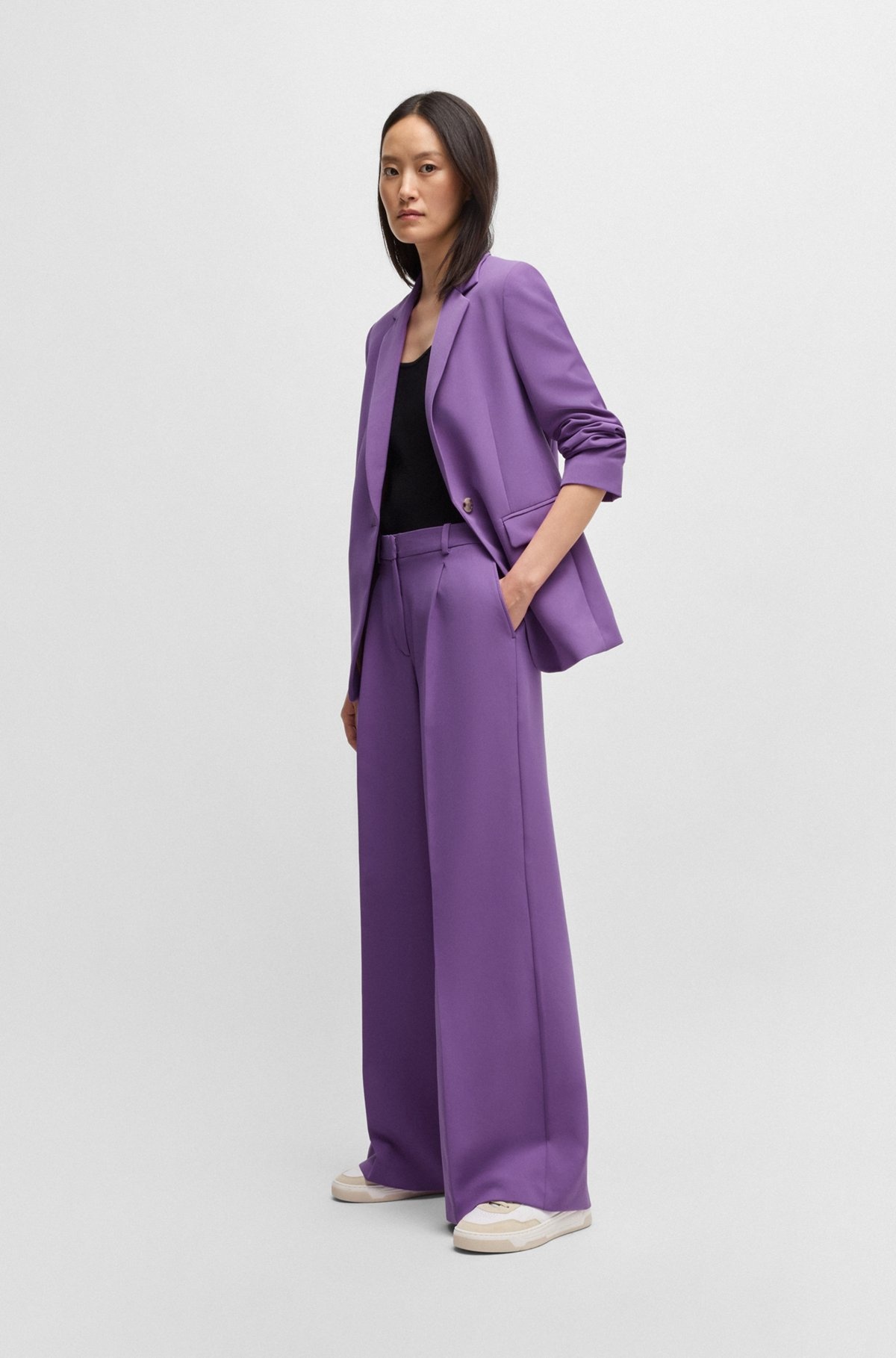 BOOT-LEG TROUSERS IN STRETCH FABRIC - 3