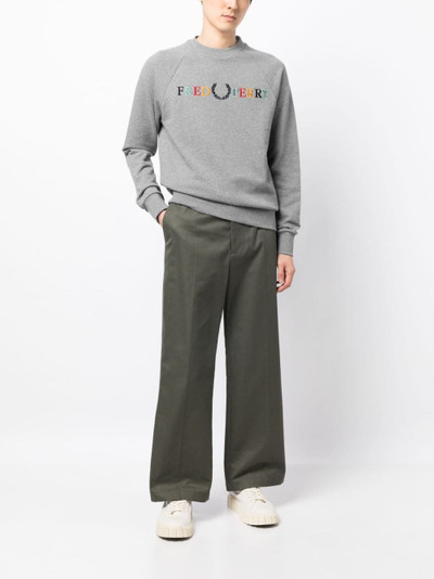 Fred Perry mélange-effect logo-embroidered sweatshirt outlook
