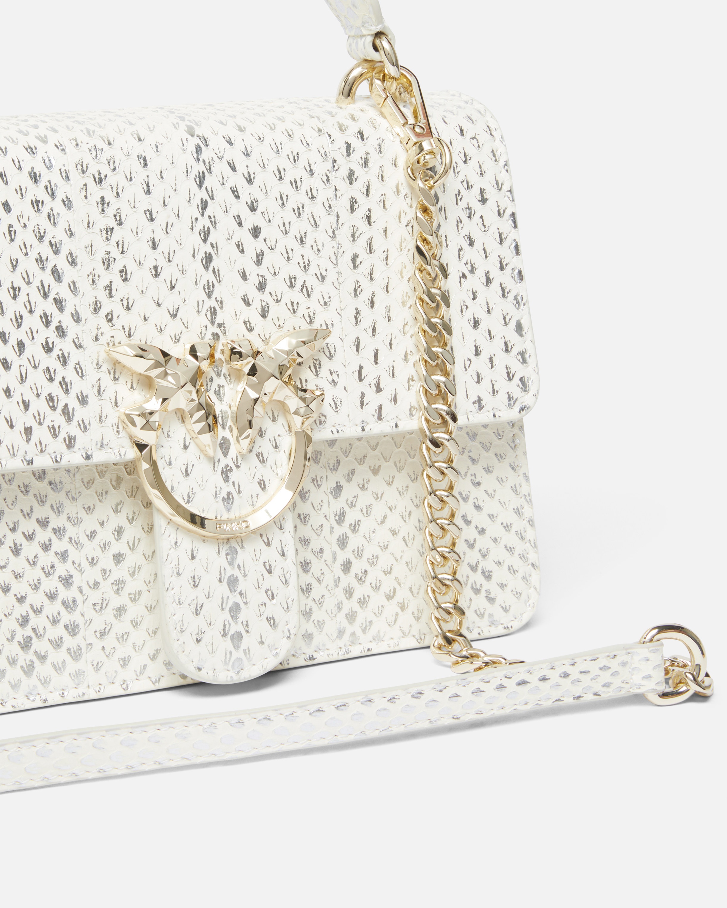 LAMINATED REPTILE HANDBAG WITH SHOULDER STRAP AND HANDLE PINKO GALLERIA - 3