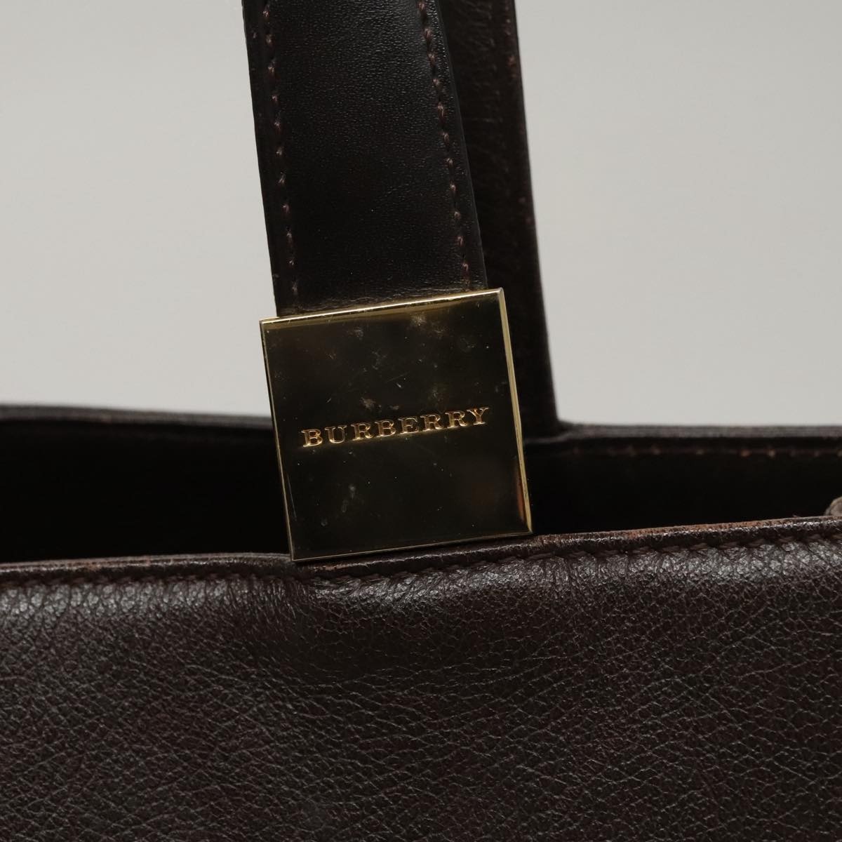 Burberry Hand Bag Leather Brown Gold - 9