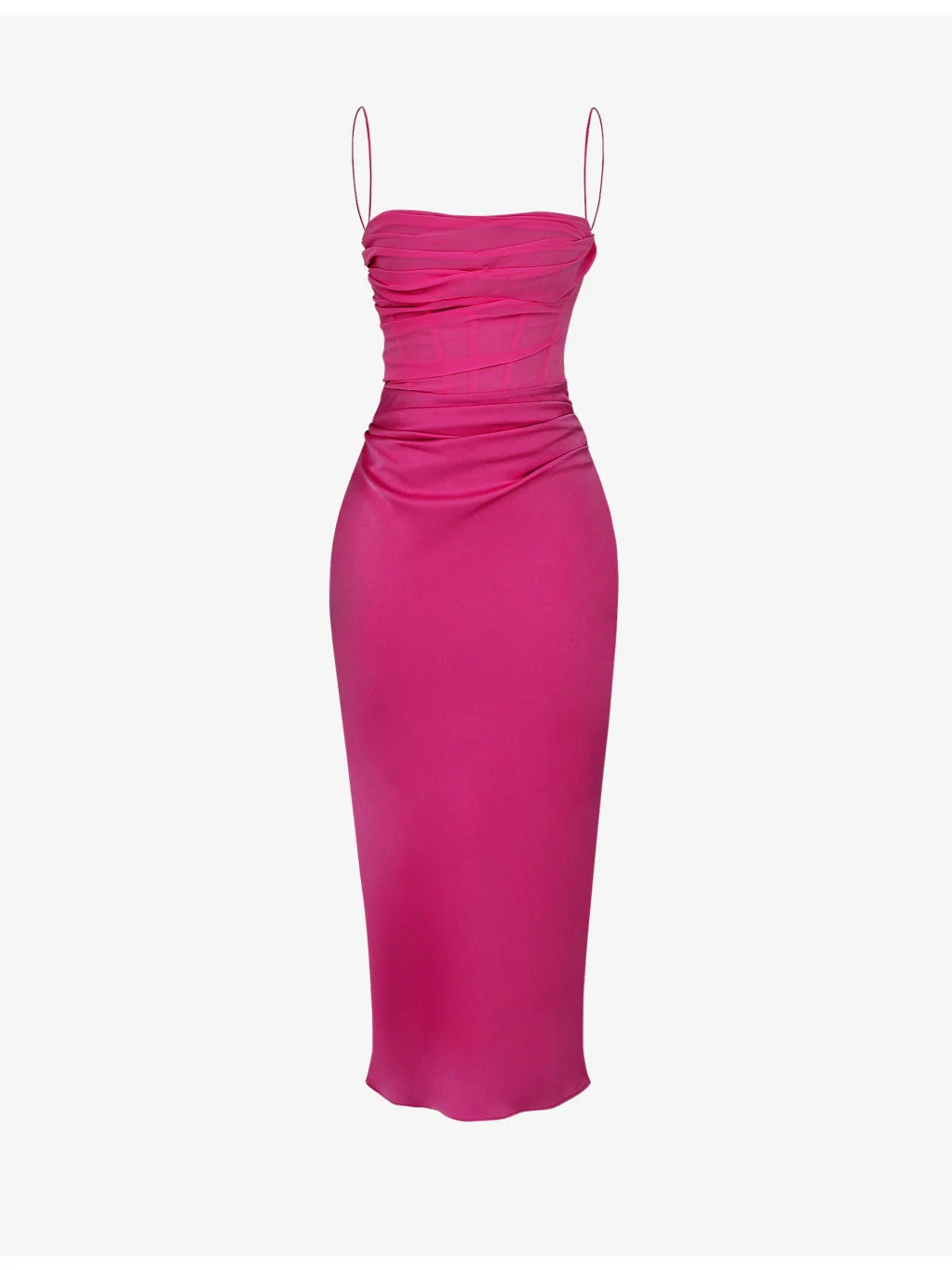 Teia sweetheart-neck satin-crepe midi dress - 1