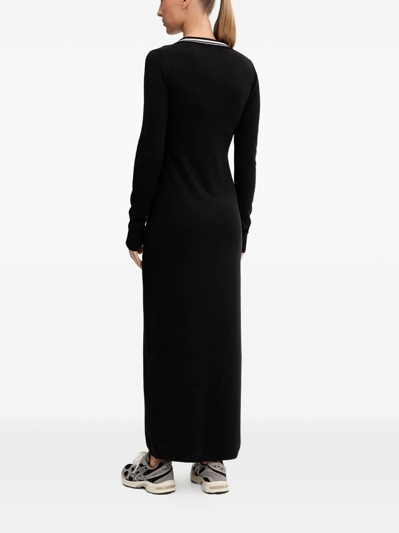 striped-collar logo-detail maxi dress 4