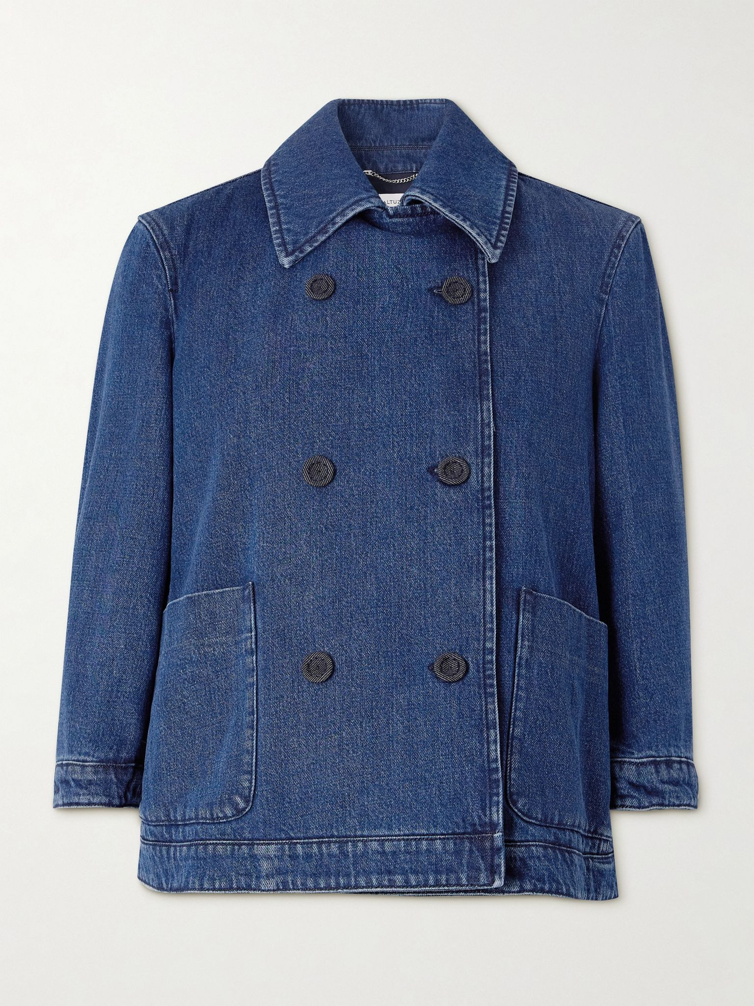 Hayden double-breasted denim jacket Mid denim - 1