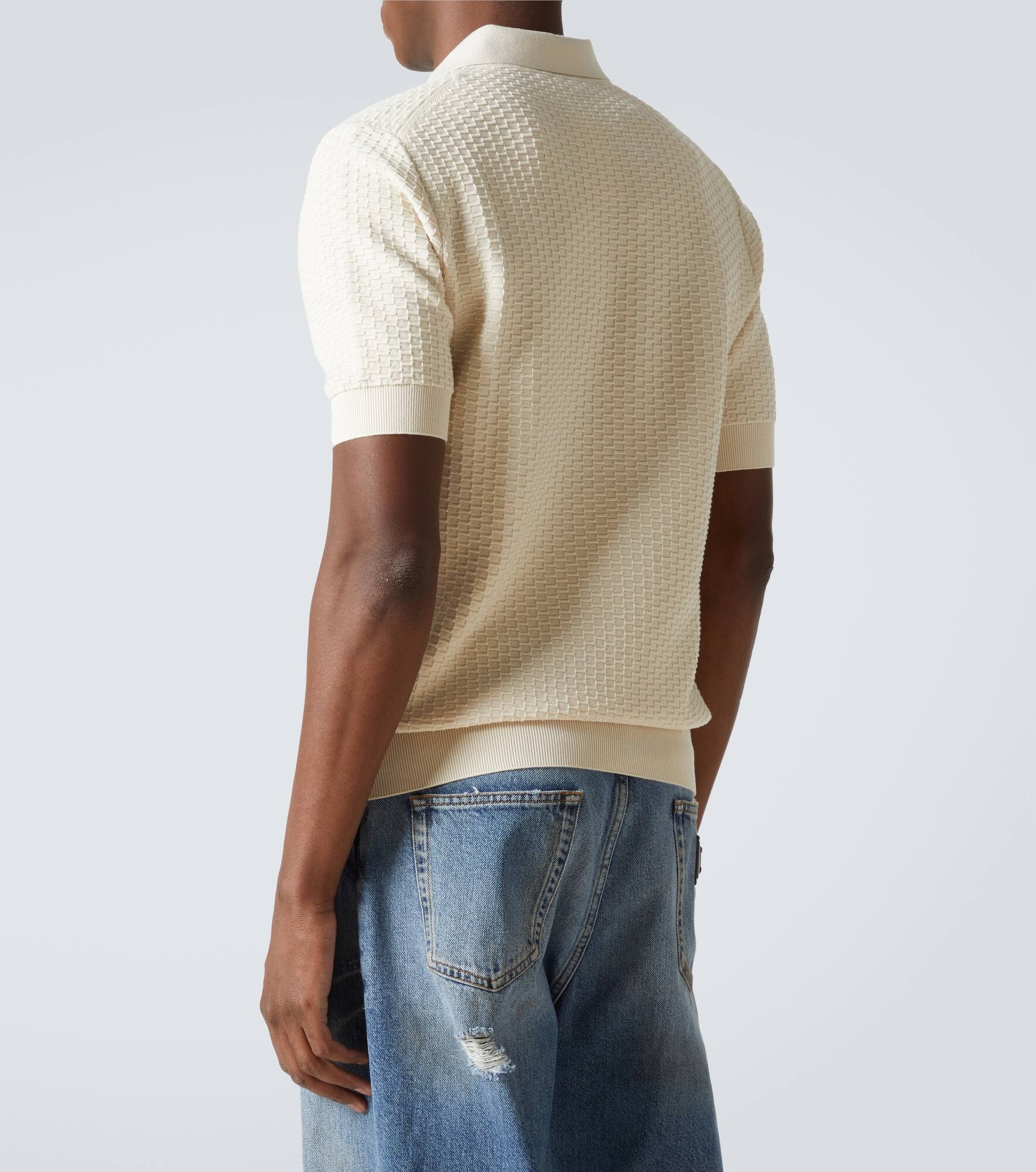 DG knitted cotton polo shirt - 4