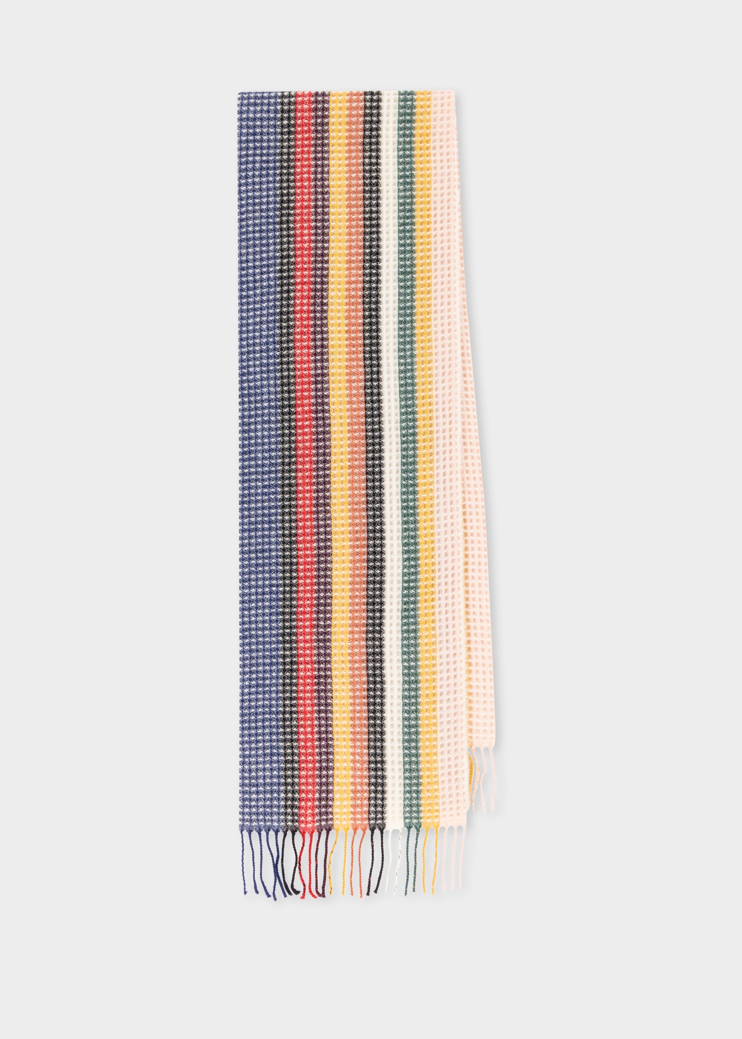 'Signature Stripe' Basketweave Cashmere-Blend Scarf - 1