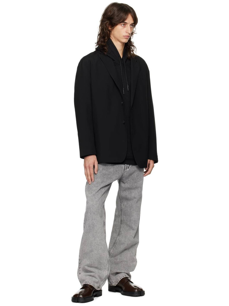 N.Hoolywood Black Tailored Oversized Jacket outlook