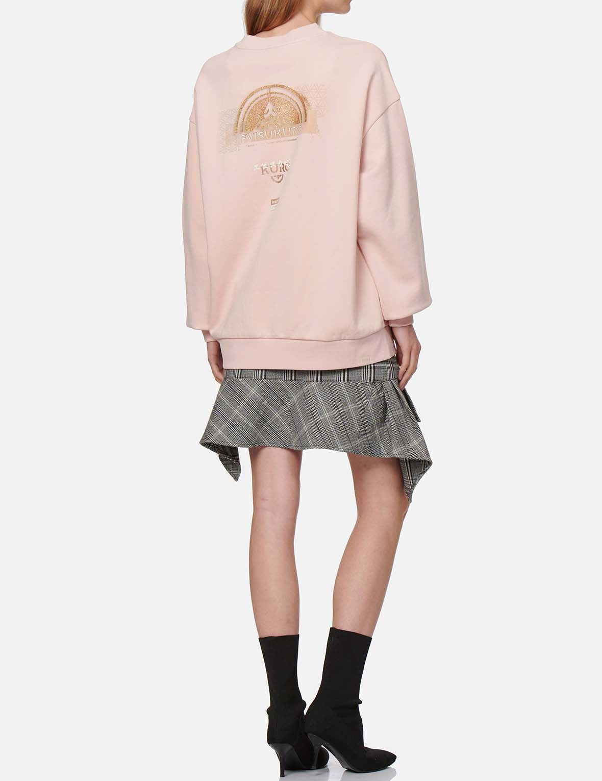 Kamon Glitter Print Oversize Sweatshirt - 5