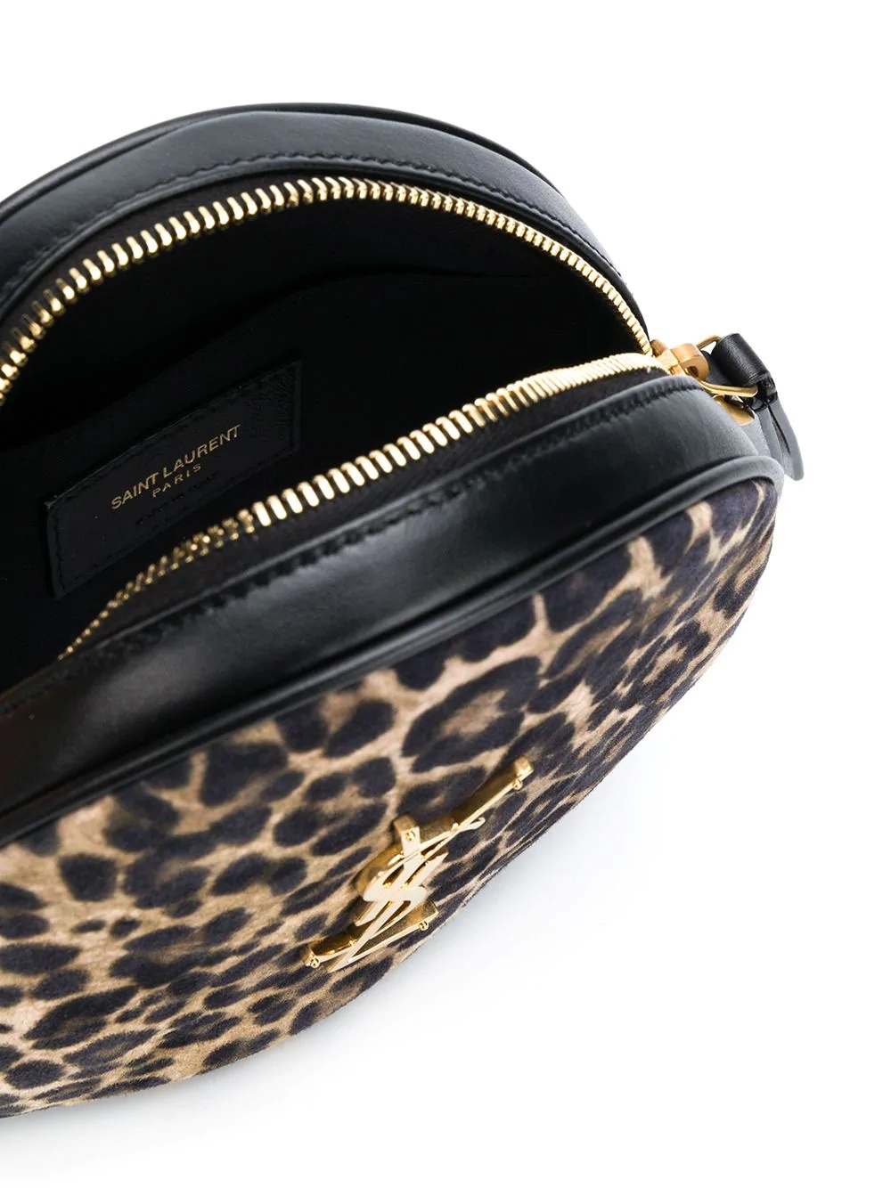 Vinyle leopard-print round camera bag - 5